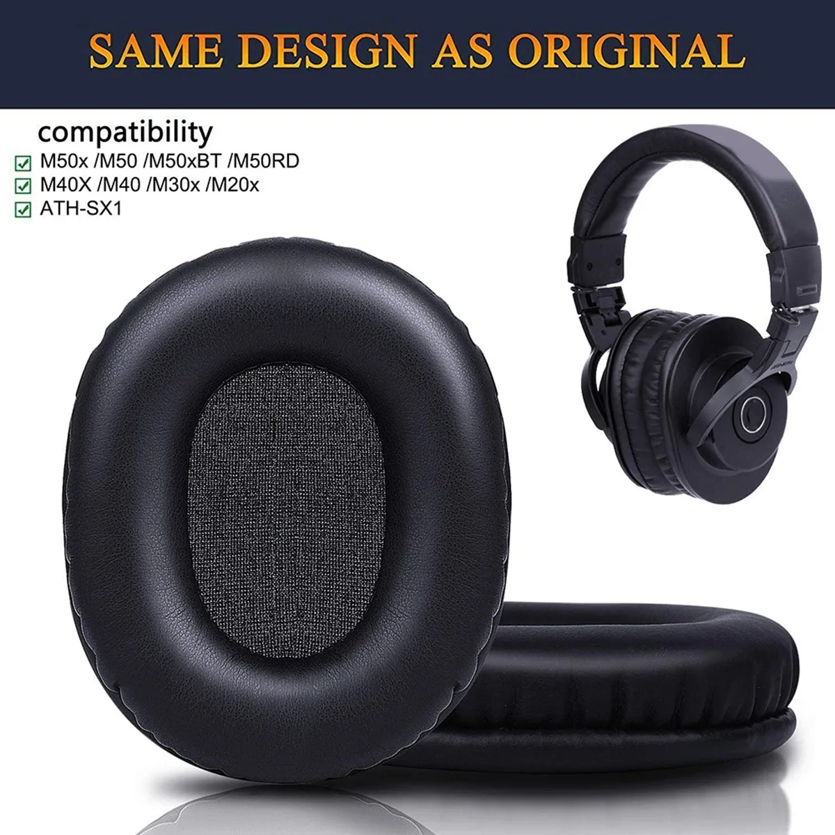 Audio Technica Headphone Ath-M20X - M50X Replacement Earpads Compatible with Audio