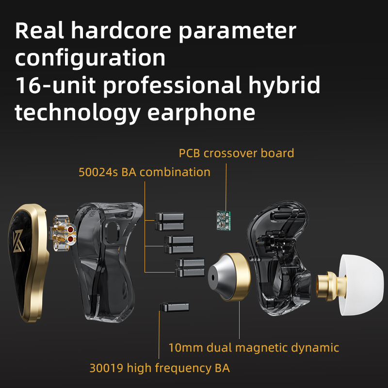 KZ ZAS Metal Wired Earphone 16 - Audiophile Headphone Wired recension och pris