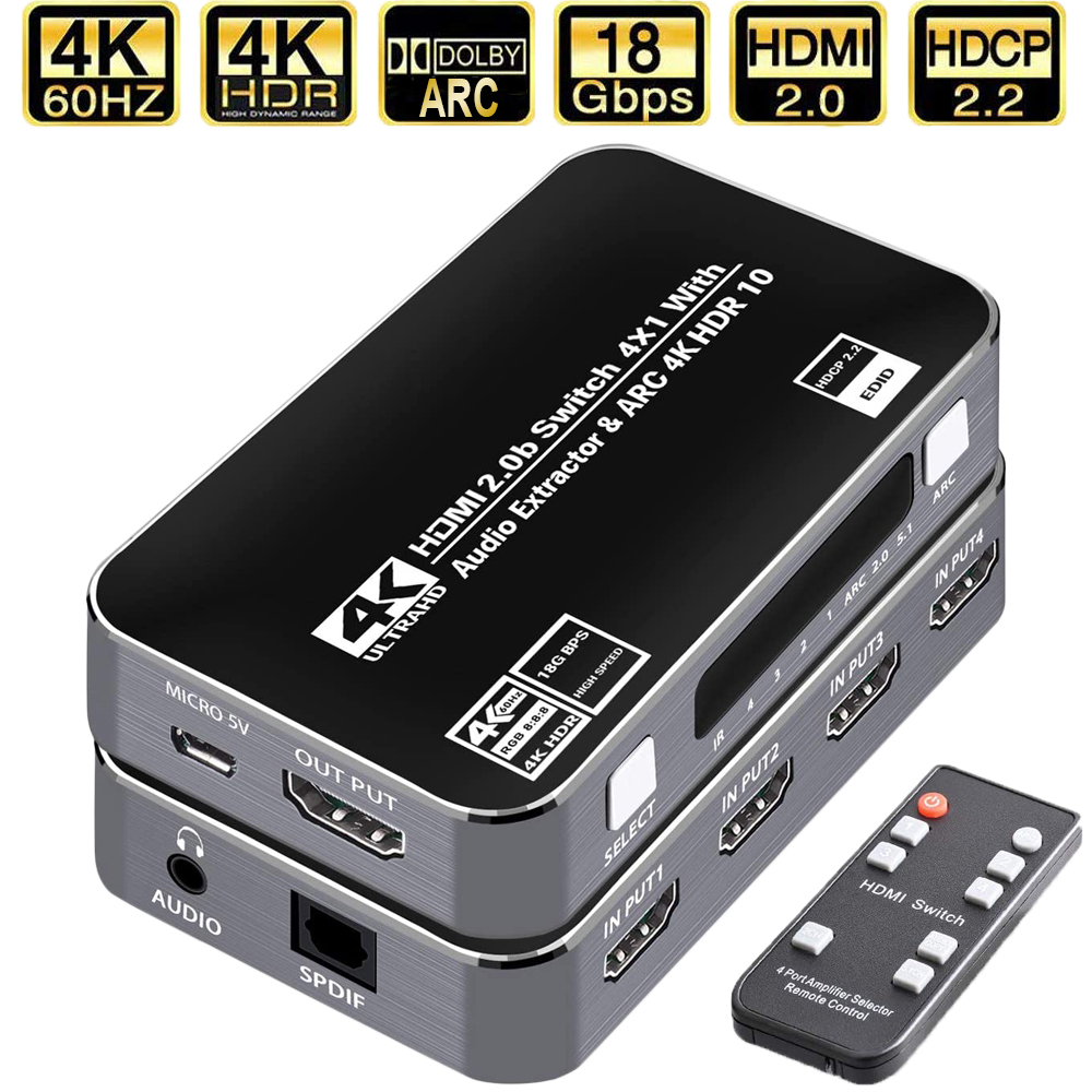 60Hz 4K HDMI Switch HDR HDMI A - Earphone Splitter Jack recension och pris